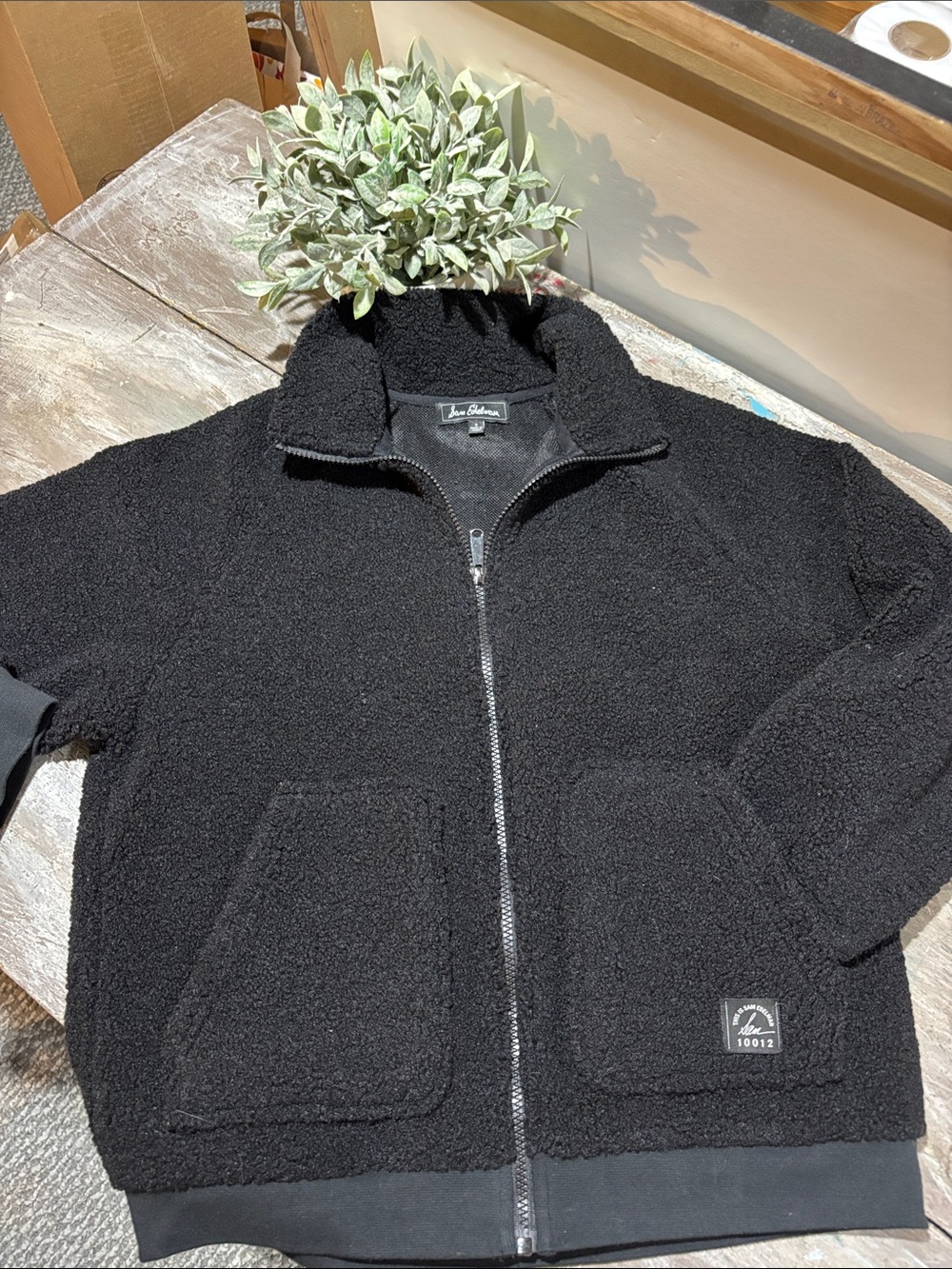Sam Edelman black fleece teddy jacket
